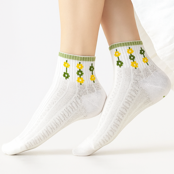 Floral Kawaii Socks 5-Pairs