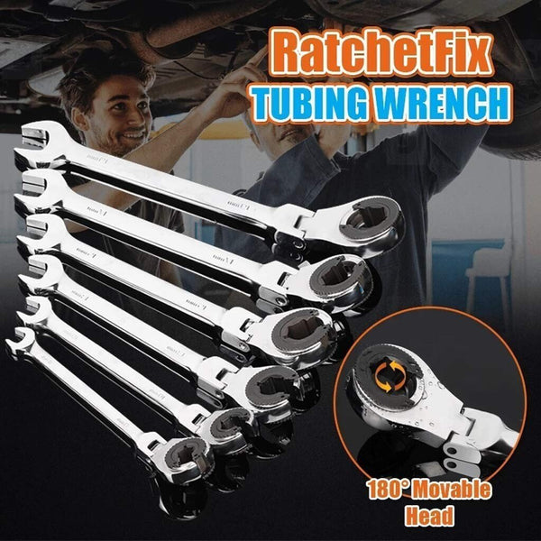 (LIMITED-TIME OFFER)TUBING RATCHET WRENCH (🔥FIXED HEAD-FLEXIBLE HEAD 2 IN 1🔥)